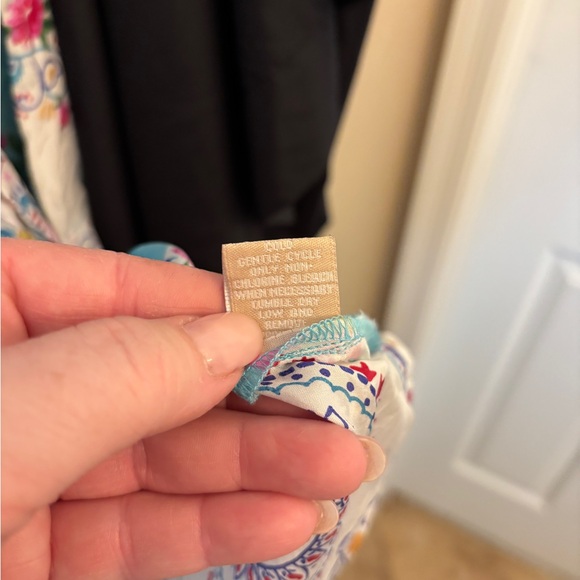 Plum Pretty Sugar Blue and Pink 100% Silk Short Robe Women’s XL - Picture 11 of 12